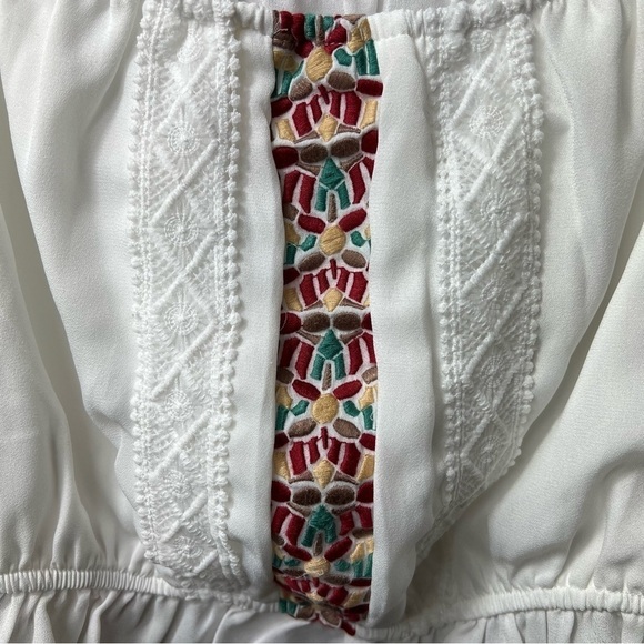 Nwt Shein Vcay Lace Panel Off Shoulder Peplum Crop Blouse - Picture 3 of 7